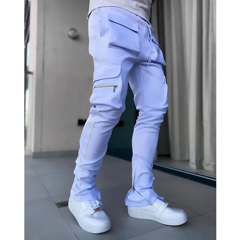 Herren Sporthose Jogger Jogginghose Sweatpants Trainingshose Cargo Hose mit Zip
