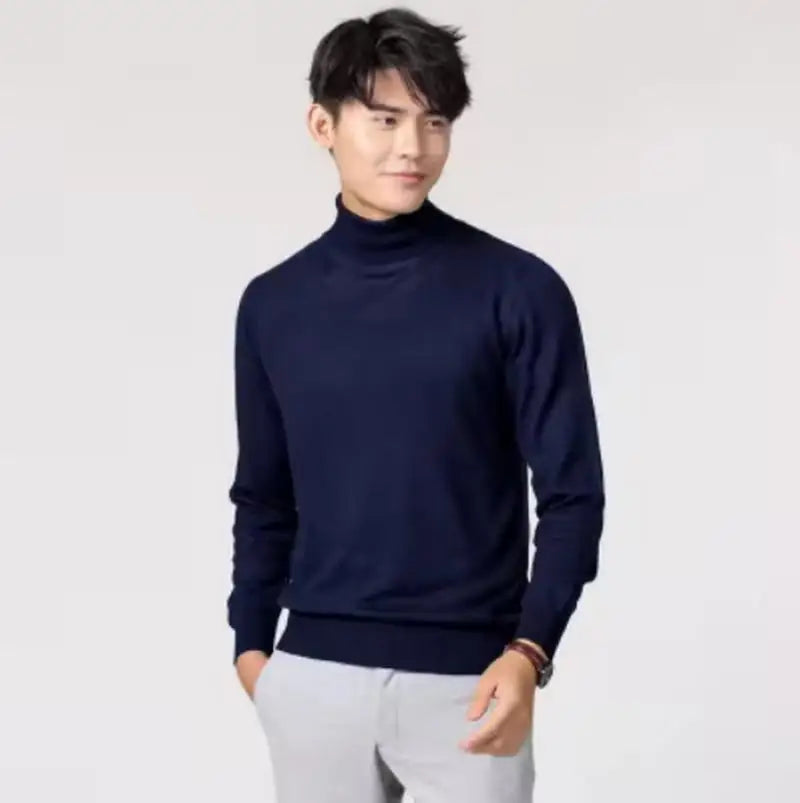 Herren Rollkragen Pullover Sweatshirt Leichter Pulli Sweater Shirt Langarmshirt