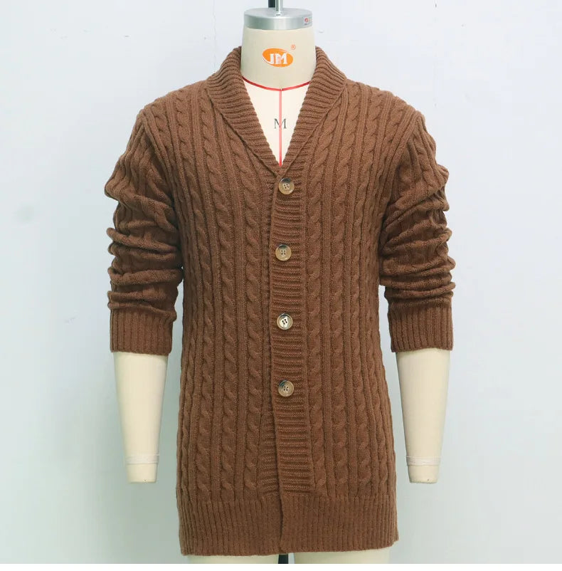 Herren Herbst Jacke Übergangsjacke Sweatjacke Sweater Strickjacke mit Zopfmuster
