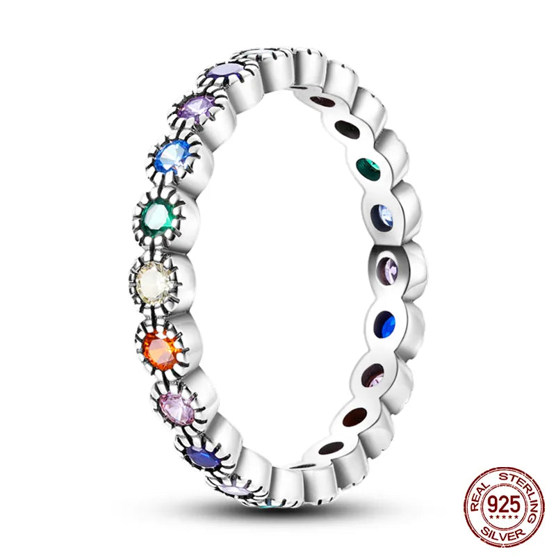 Massiv Sterling Silber 925 Ring filigran Fashion Damenring mit AAA Zirkonia