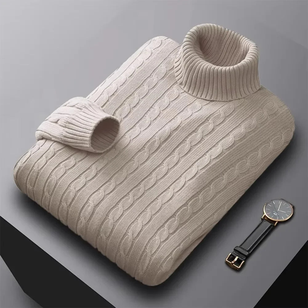 Herren Rollkragen Pullover Sweatshirt Pulli Zipper Sweater Shirt Langarmshirt