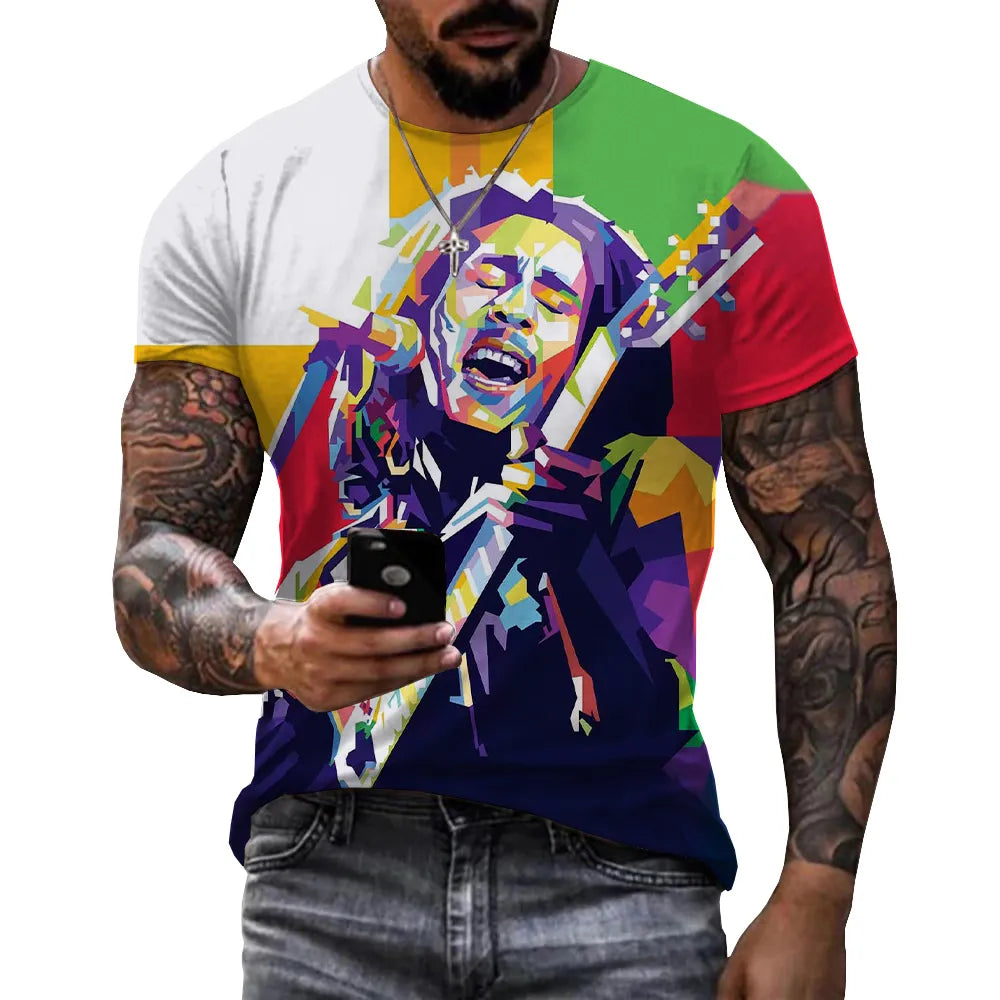 Herren Fashion Vintage 3D T-Shirt Rundhals Unisex Sommer Streetwear