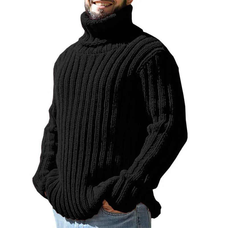 Herren Rollkragen Pullover Sweatshirt Pulli Zipper Sweater Shirt Langarmshirt