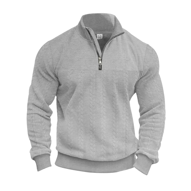 Herren Pullover Sweatshirt Troyer Pulli Sweater Stehkragen Zipper Langarmpulli