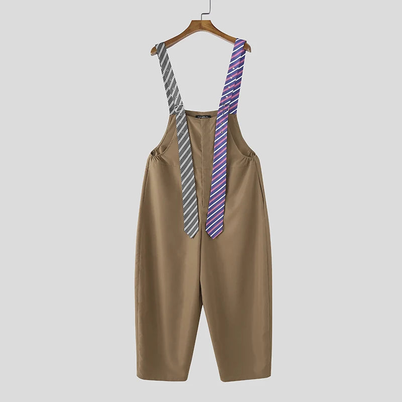 Männer Latzhose Hose Harems Pumphosen Pluderhosen Jogger Overalls Streetwear