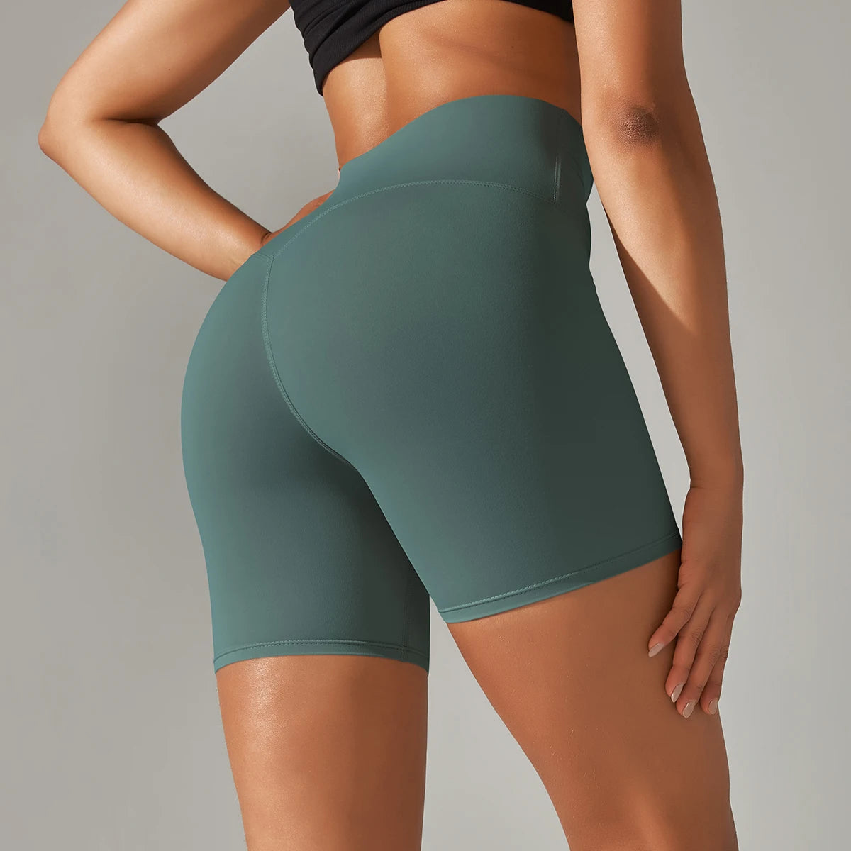 Damen Yoga Shorts hohe Taille Push-Up Damen Sport Hot Pants Fitness Gym Hotpants