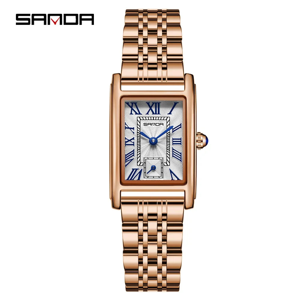 Damen Armbanduhr Armband Uhren Luxus Quarz Uhr Silber Gold Business Quarzuhr