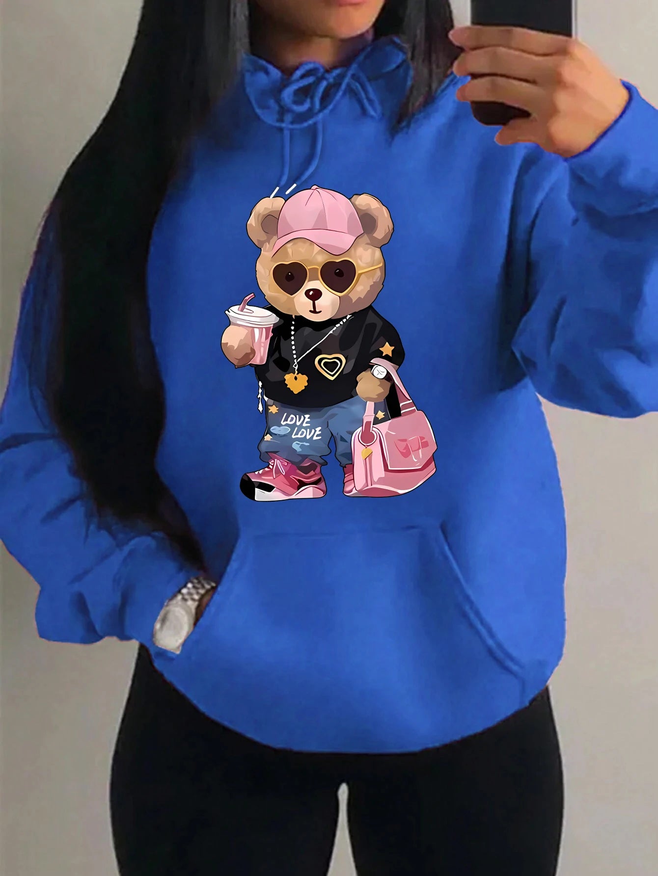Teddybär Kapuzenpullover Sweatshirt Fleece Hoodie Pulli Damen Kapuzenpulli Shirt