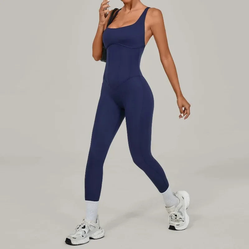 Tuta intera Sportiva Donna Rompers Pantaloni Yoga Palestra Sexy Jumpsuit Tutina