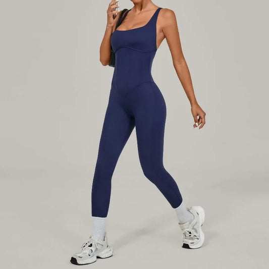 Tuta intera Sportiva Donna Rompers Pantaloni Yoga Palestra Sexy Jumpsuit Tutina