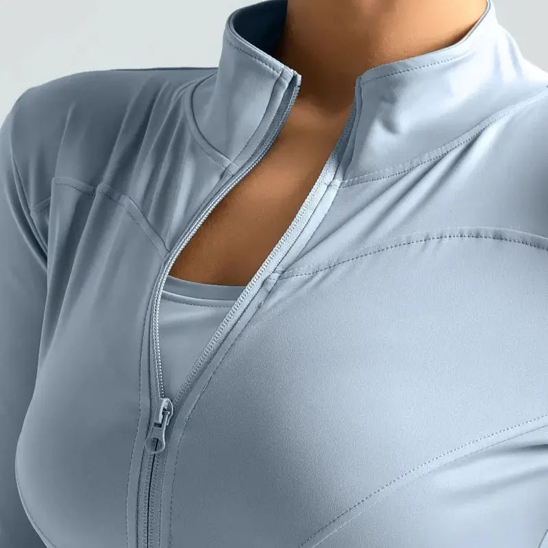 Damen kurze Sportjacke Sweatshirt Fitness Gym Jacke Yogajacke Yoga Sportswear