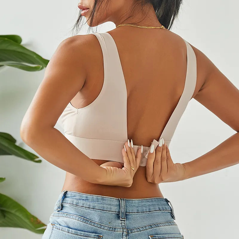 Damen Sommer Push Up BH Neckholder Tops T-Shirt Shirt Streetwear Sexy Damentop