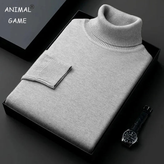 Herren Rollkragen Pullover Sweatshirt Pulli Zipper Sweater Shirt Langarmshirt