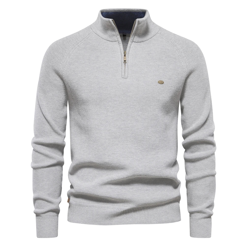 Herren Pullover Sweatshirt Troyer Pulli Sweater Stehkragen Zipper Langarmpulli