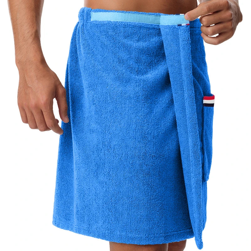 Saunatuch Herren Handtuch Saunakilt Sarong Kilt Wellness Sauna Tuch mit Tasche