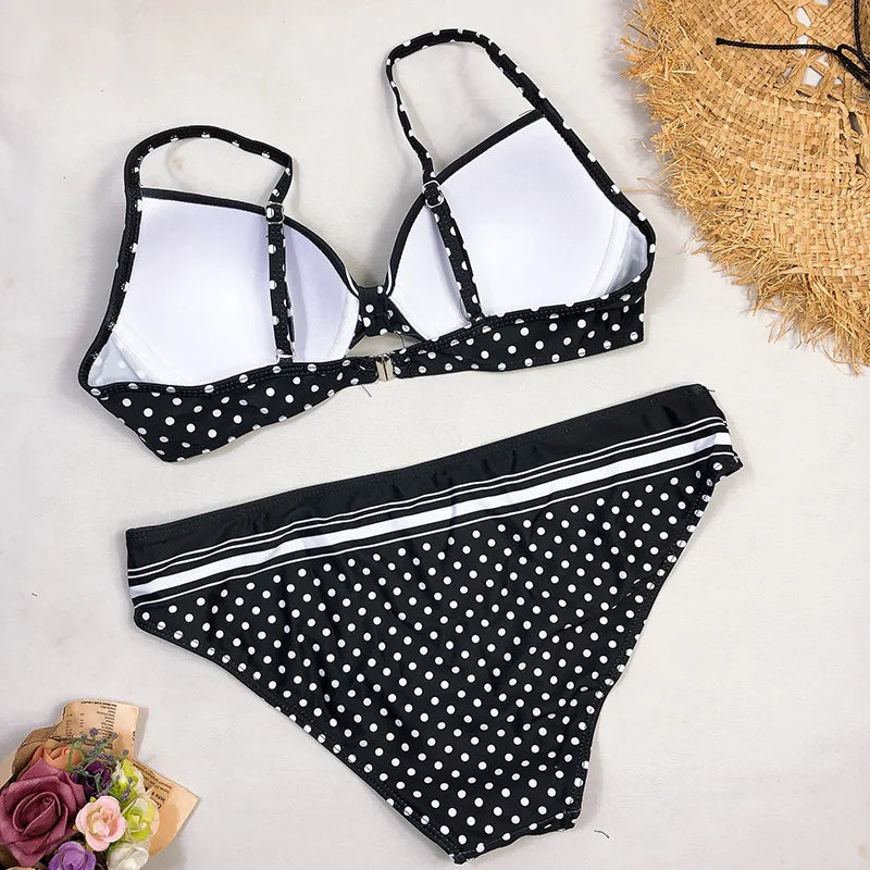 Damen Bademode Böhmisch Brasilianischer Bikini Set Sexy Push Up Tanga Badeanzug