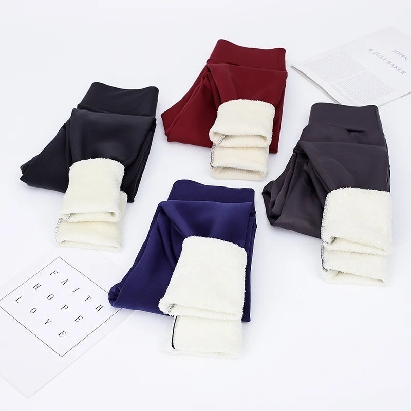 Frauen Winter Warm Thermo Hose Innenfleece Strumpfhose Blickdicht Hosen Leggins