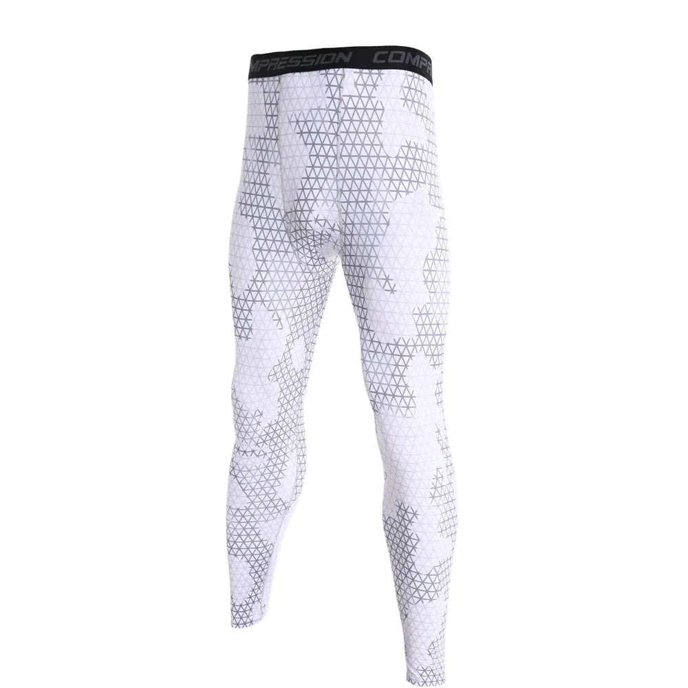Pantaloni a Compressione da Uomo Leggings Calcio Corsa Palestra Leggins Calza