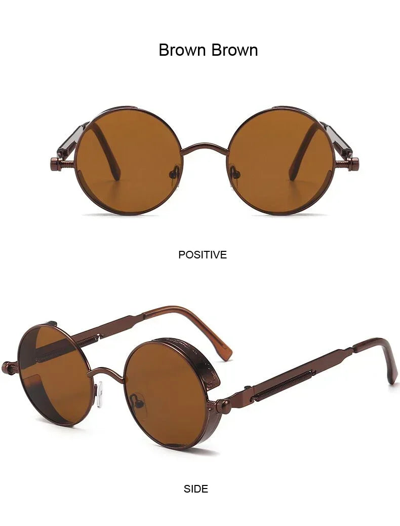 Damen Sonnenbrille Luxus Modische runde Herren Brille Vintage UV400
