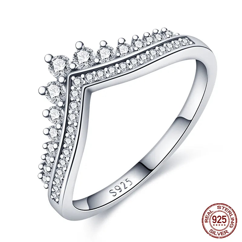 Massiv Sterling Silber 925 Ring filigran Fashion Damenring mit AAA Zirkonia