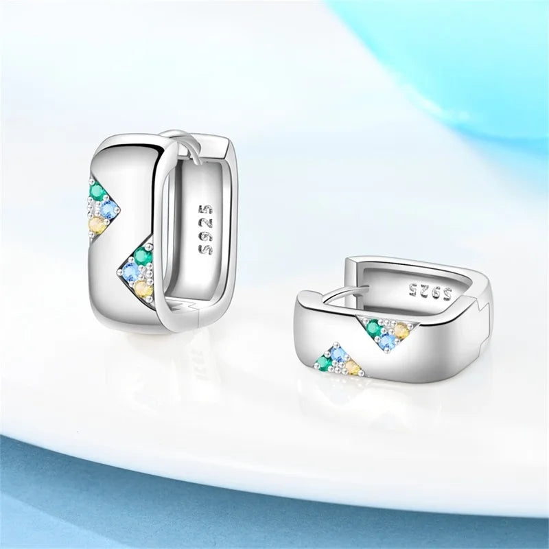 Creole Argento 925 Sterling Zirconi | Orecchini Eleganti Ipoallergenici Regalo