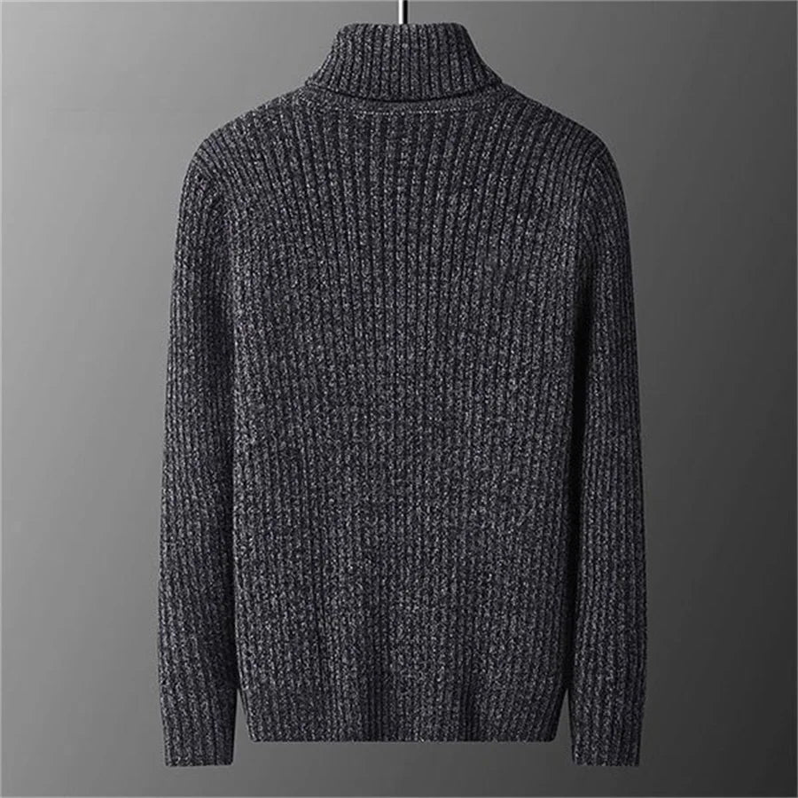 Herren Rollkragen Pullover Sweatshirt Pulli Zipper Sweater Shirt Langarmshirt