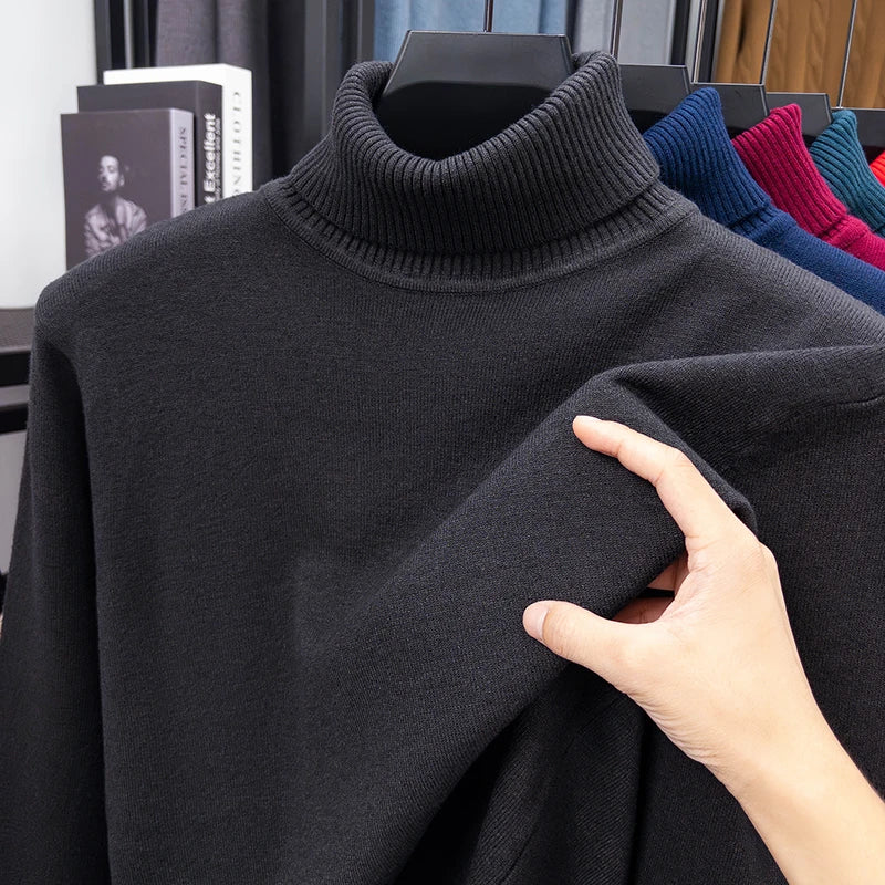 Herren Rollkragen Pullover Sweatshirt Leichter Pulli Sweater Shirt Langarmshirt
