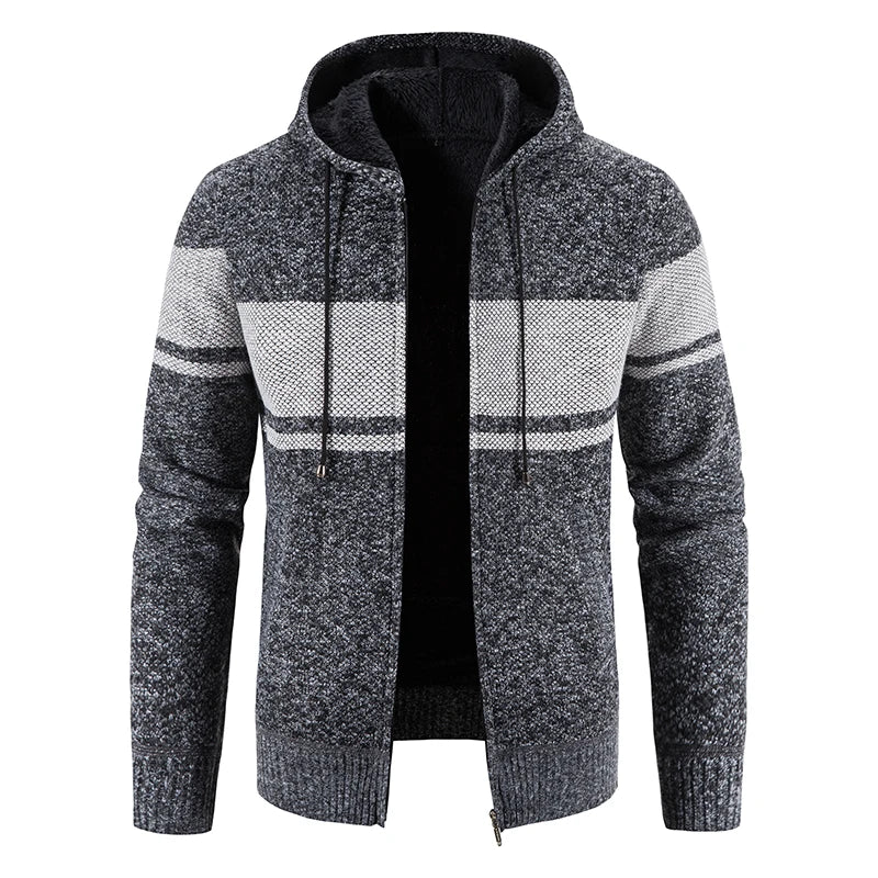 Herren Herbst Jacke Übergangsjacke Warme Sweatjacke Zipper Sweater Strickjacke