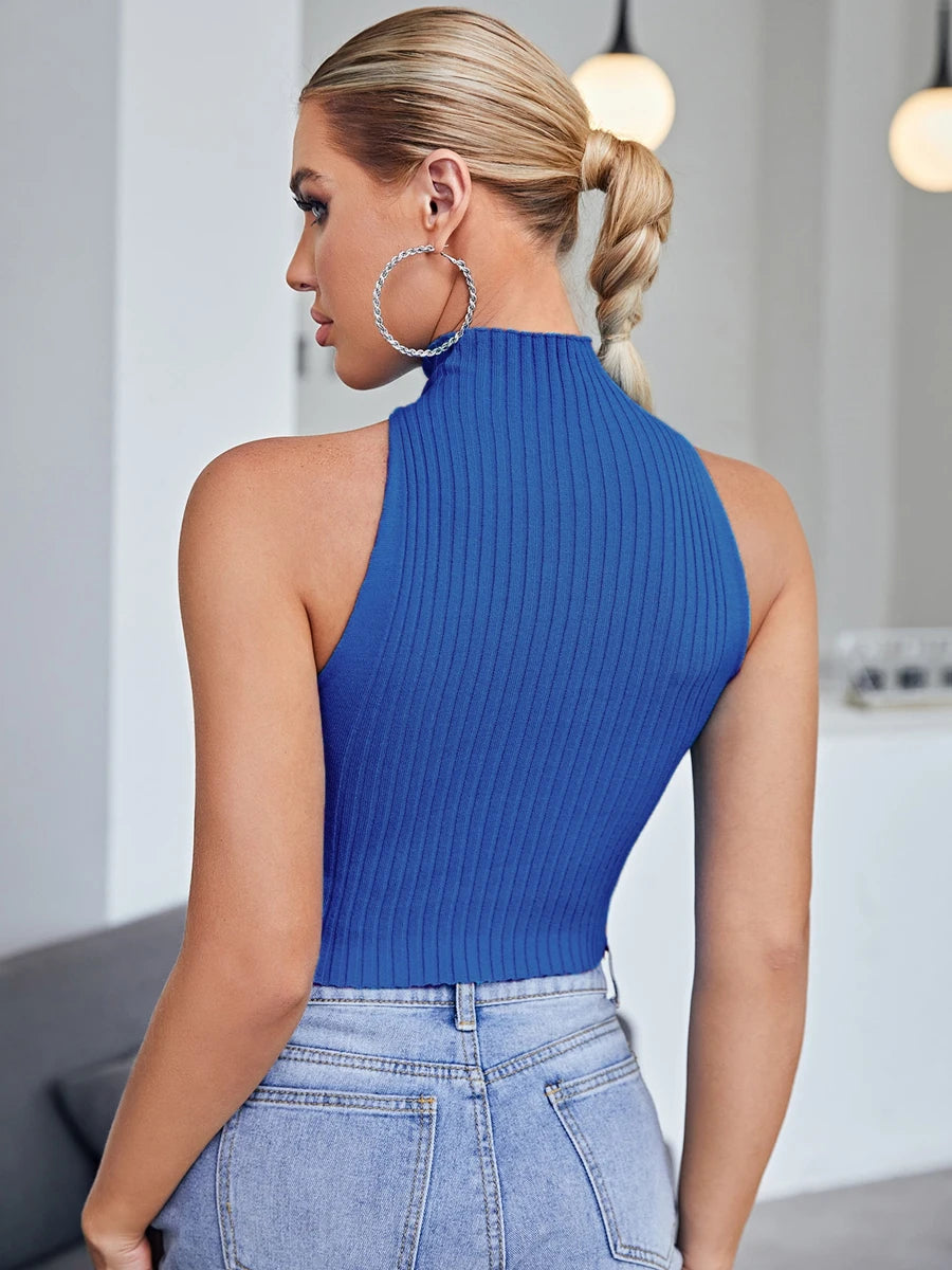 Damen Top Crossover Neckholder-Top Tank Top Shirt Trägertop Oberteil Blusen