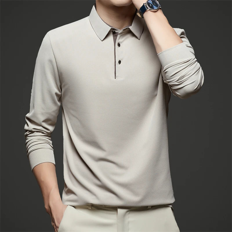 Herren Poloshirt POLO Shirt T-Shirt Langarm Zipper Hemd Fashion Polohemd Top NEU