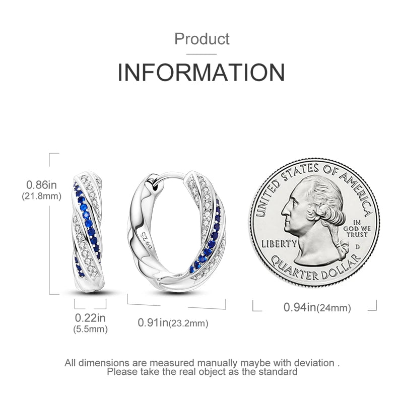 Orecchini a Cerchio in Argento 925 Sterling con Zirconi | Creole Brillantini