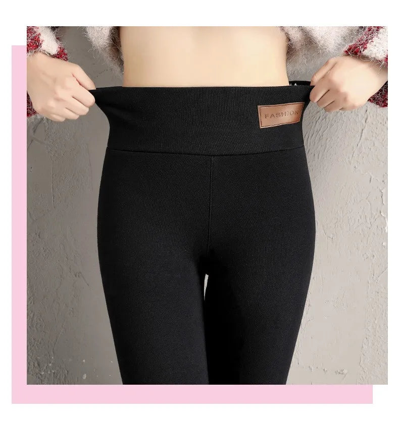 Frauen Hose Winter Warm Thermohose Innenfleece Blickdichte Strumpfhose Leggins