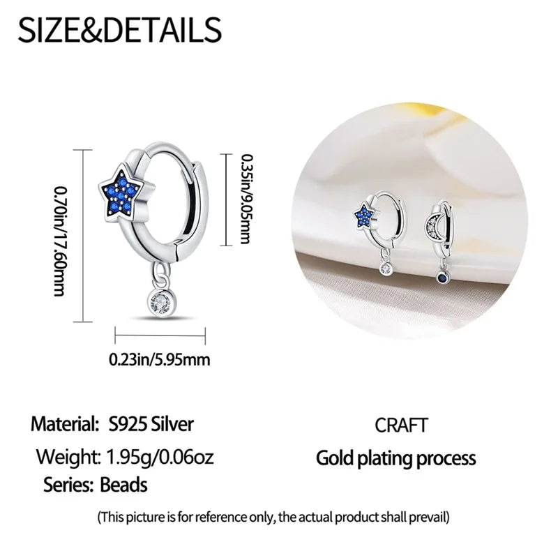 Creole Argento 925 Sterling Zirconi | Orecchini Eleganti Ipoallergenici Regalo