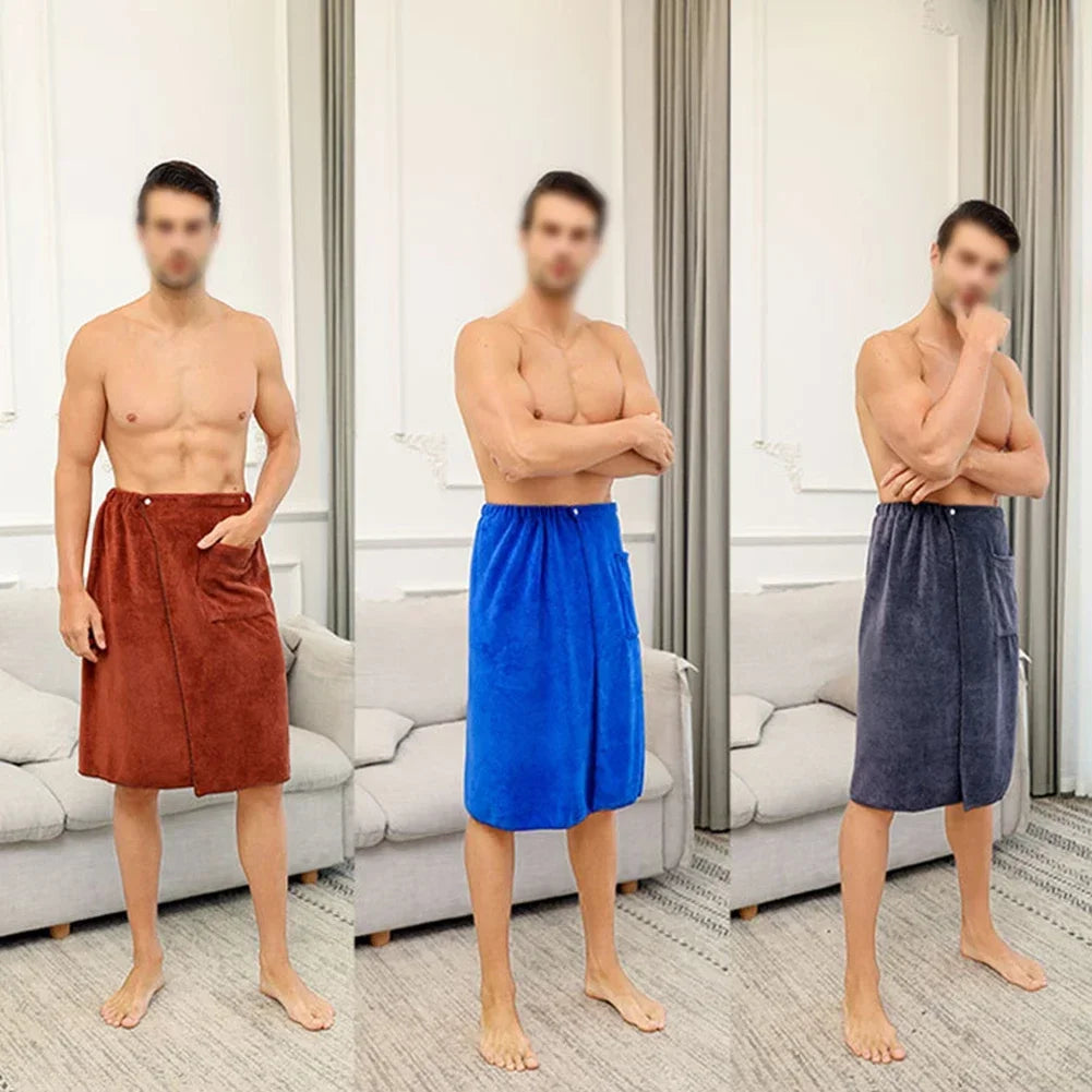 Saunatuch Herren Handtuch Saunakilt Sarong Kilt Wellness Sauna Tuch mit Tasche