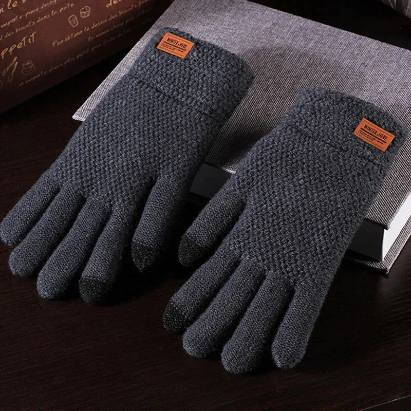 Damen Handschuhe Herbst Winter Gestrickte Damenhandschuhe Fäustlinge Touchscreen