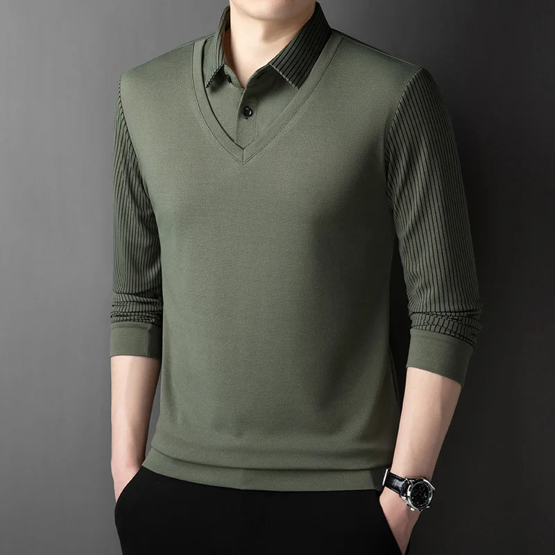 Herren Poloshirt POLO Shirt T-Shirt Langarm Zipper Hemd Fashion Polohemd Top NEU