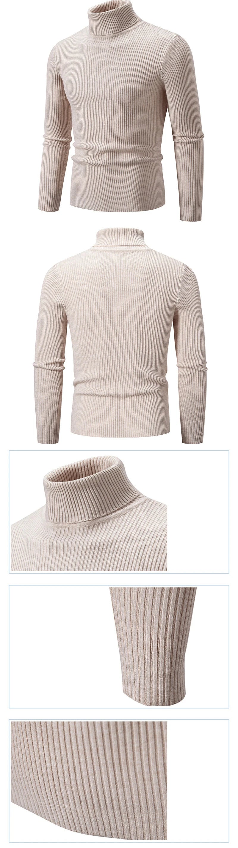 Herren Rollkragen Pullover Sweatshirt Leichter Pulli Sweater Shirt Langarmshirt