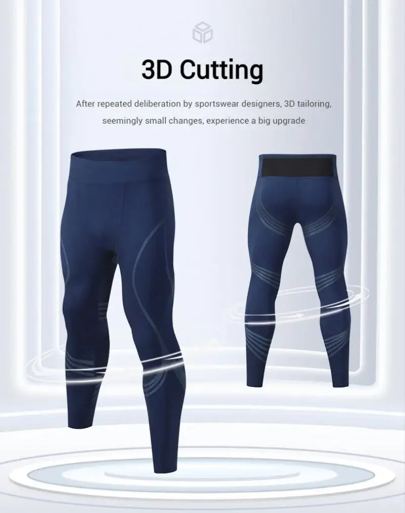 (S-2XL) Herren-Lauf-Kompressionsstrumpfhose, hochelastisch, schnell trocknend, Trainingshose mit Netztasche auf der Rückseite, Fitnessstudio, Training, enge Sporthose