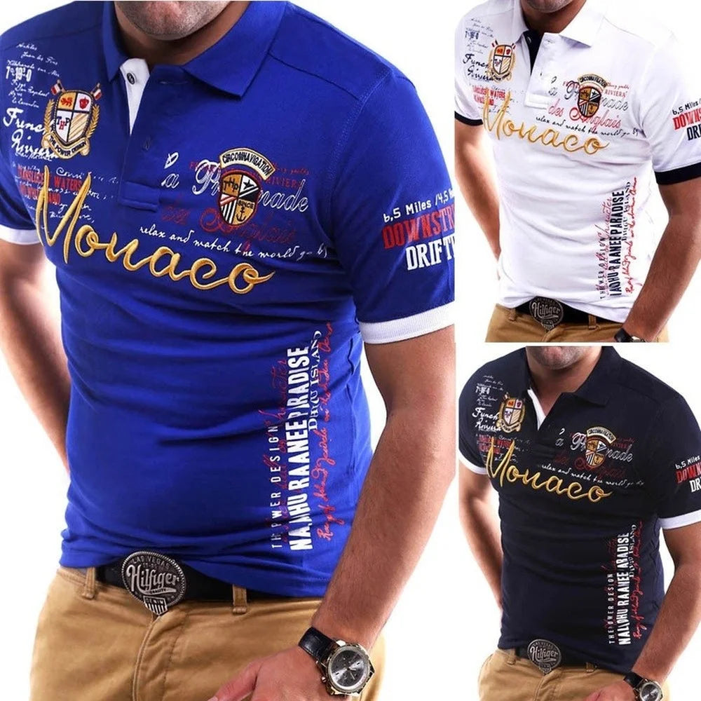 Herren Fashion Poloshirt POLO Shirt T-Shirt Kurzarm Zipper Hemd Polohemd NEU