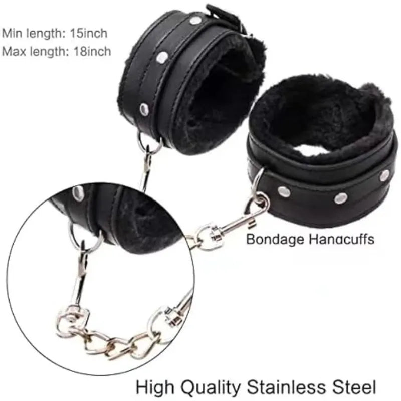 10Stk BDSM Bondage Set Fesselset SM Peitsche Halsband Handschellen Sexspielzeug
