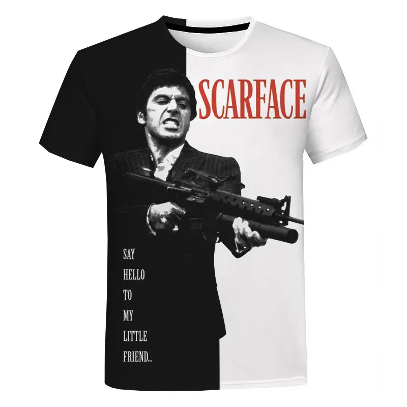 Herren Fashion Vintage 3D T-Shirt Rundhals Unisex Sommer Streetwear