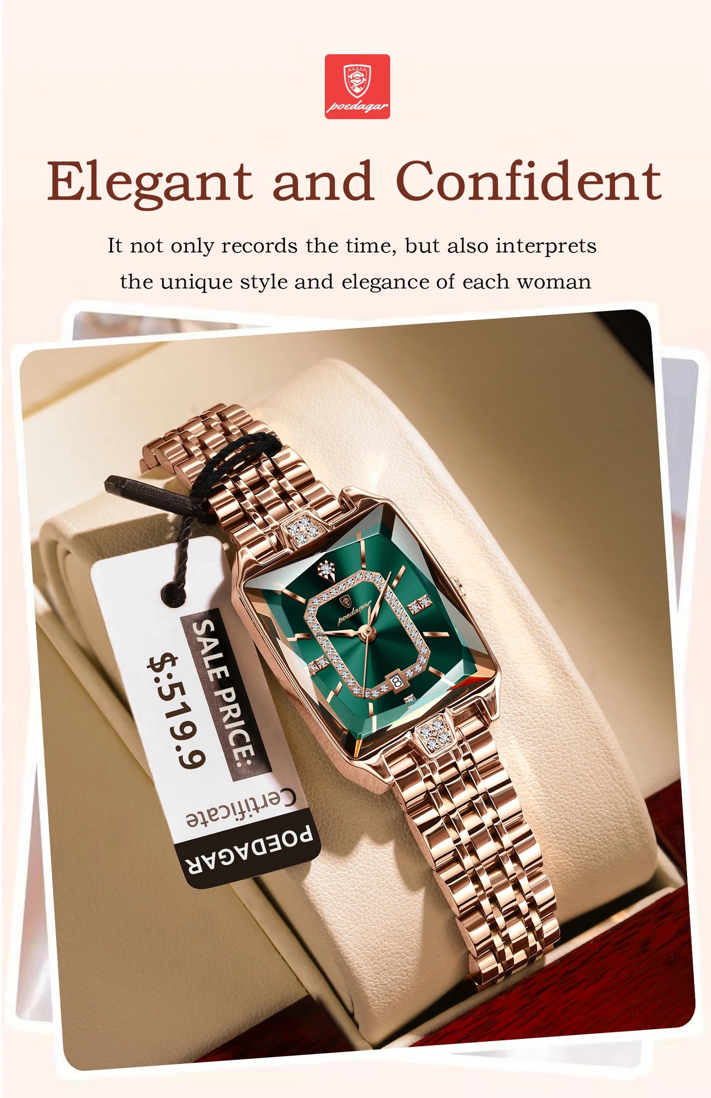 Orologio da Polso Donna Quarzo Quadrante Acciaio Inossidabile Classico Elegante