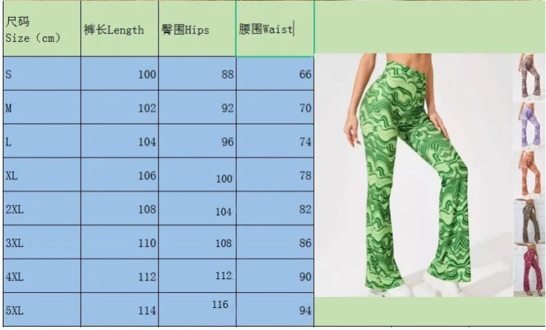 Damen Yoga Hose Bootcut Hüftjeans Schlaghose Flared Leggins Flower Power Retro