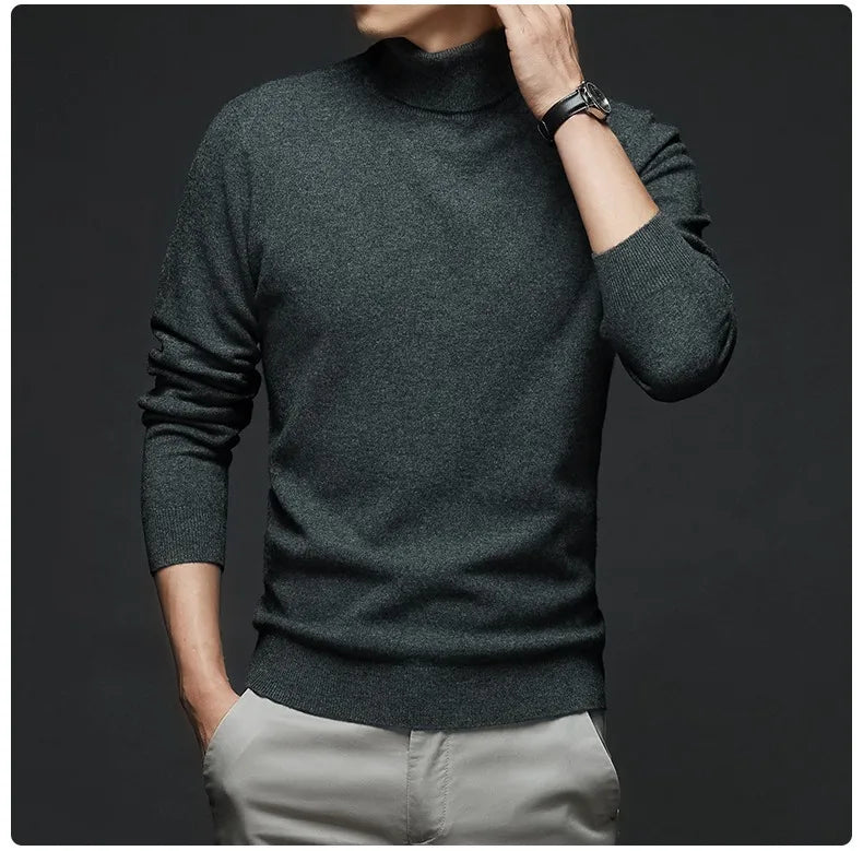 Herren Rollkragen Pullover Sweatshirt Leichter Pulli Sweater Shirt Langarmshirt