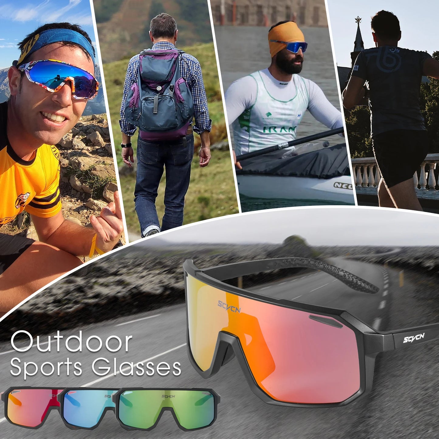 Fahrradbrille Sonnenbrille polarisierte Brille Multi Color Spiegelbrille UV400