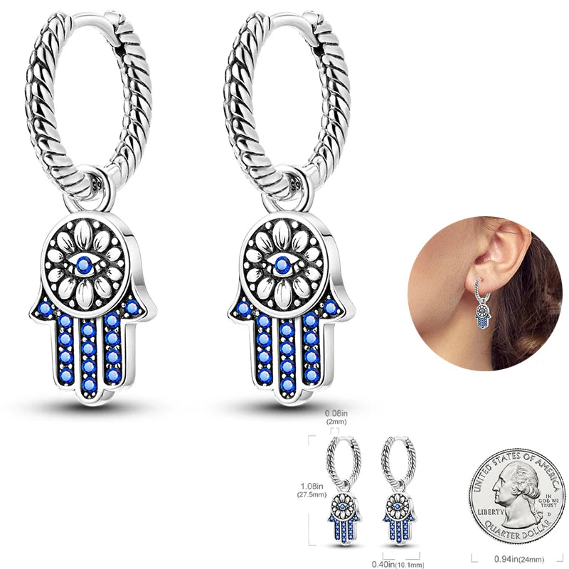 Creolen 925 Silber Ohrringe Zirkonia | Hypoallergen | Luxus Ohrstecker Geschenk