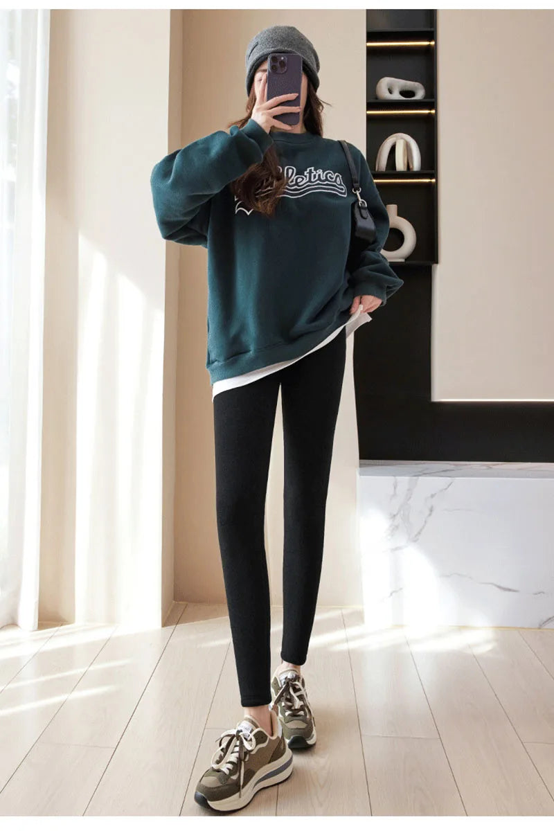Frauen Hose Winter Leggins Warm Thermohose Innenfleece Leggings Strumpfhose