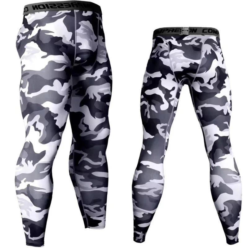 Pantaloni a Compressione da Uomo Leggings Calcio Corsa Palestra Leggins Calza