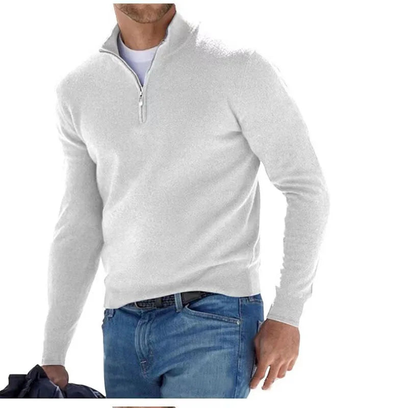 Herren Pullover Sweatshirt Troyer Pulli Sweater Stehkragen Zipper Langarmpulli