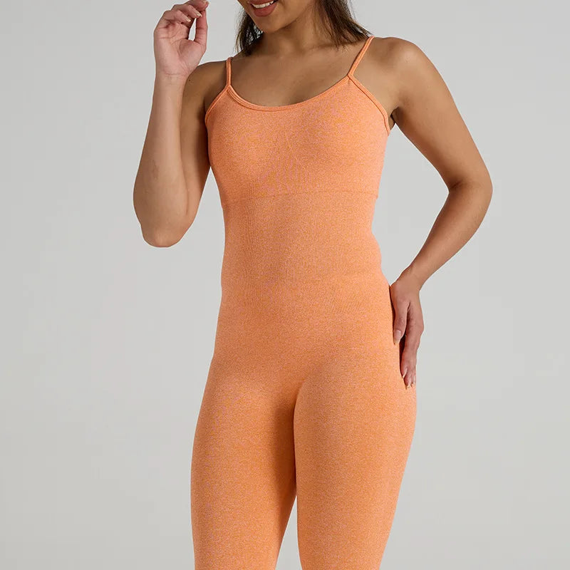 Yoga Fitness Overalls Jumpsuit Gym Stretch Leggings Jogging Anzug Top Push Up